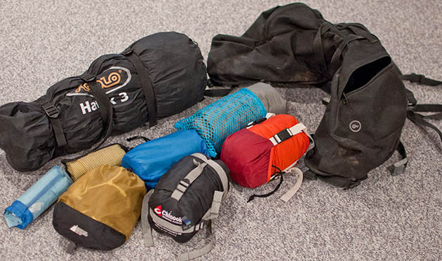 Motorcycle camping store packing list